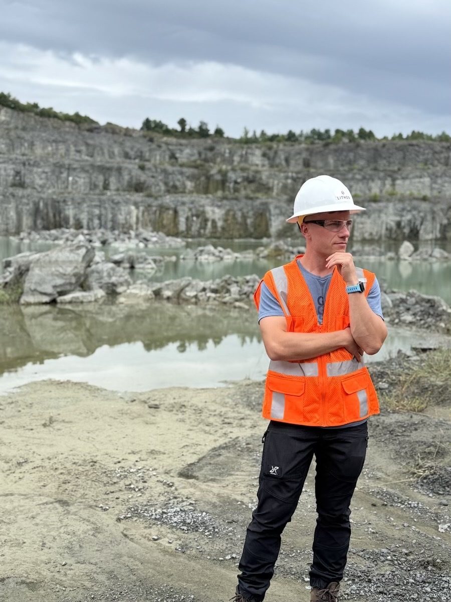 Jannik Martens at a basalt quarry