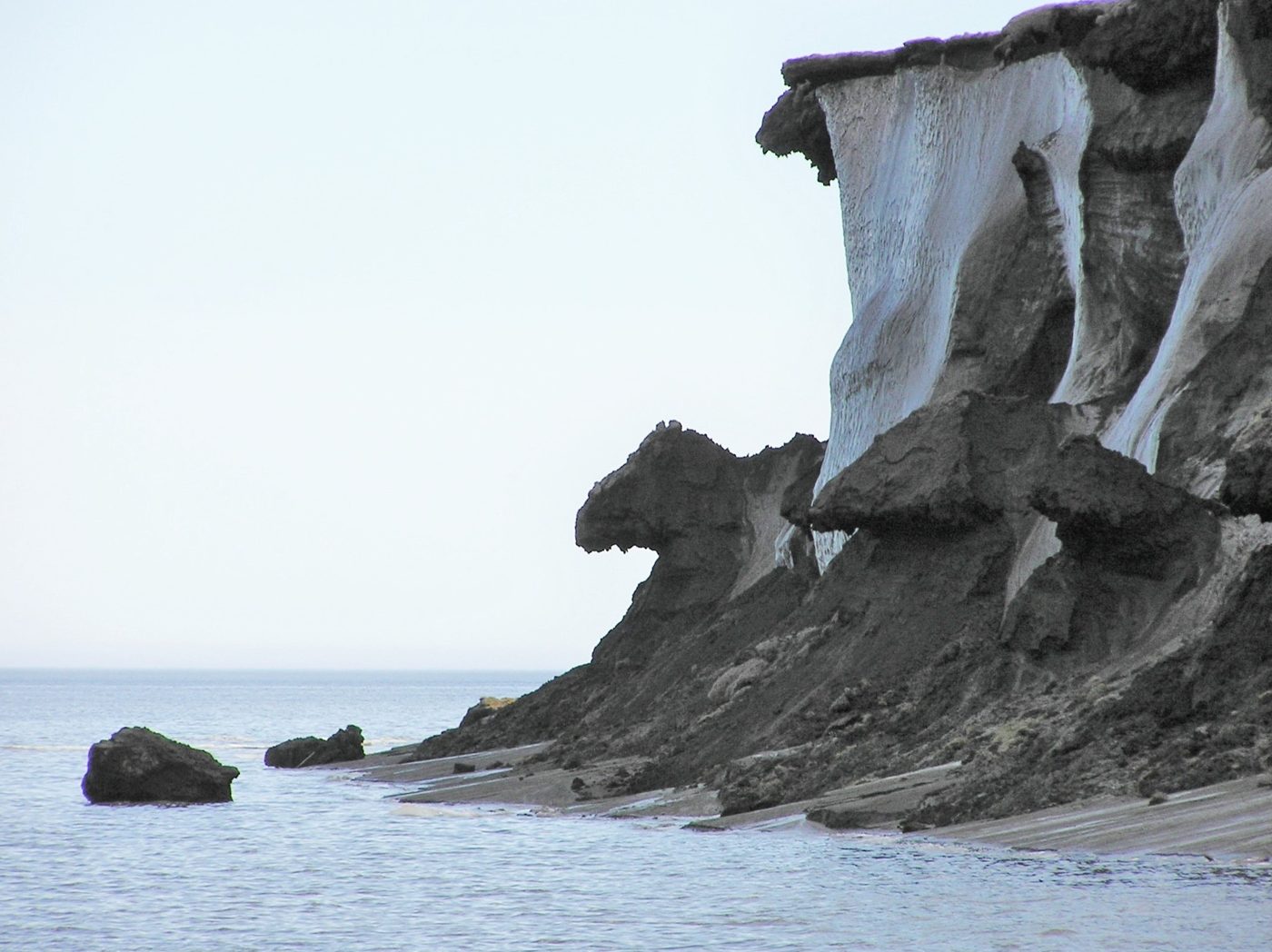 Eroding permafrost bluff on an Arctic coast